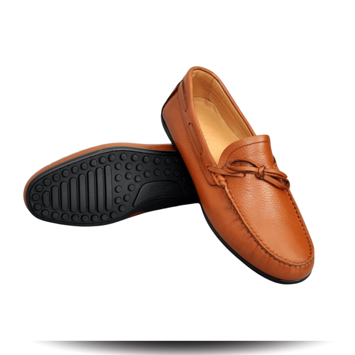 Chaussures mocassin en cuir Marron/Réf 04