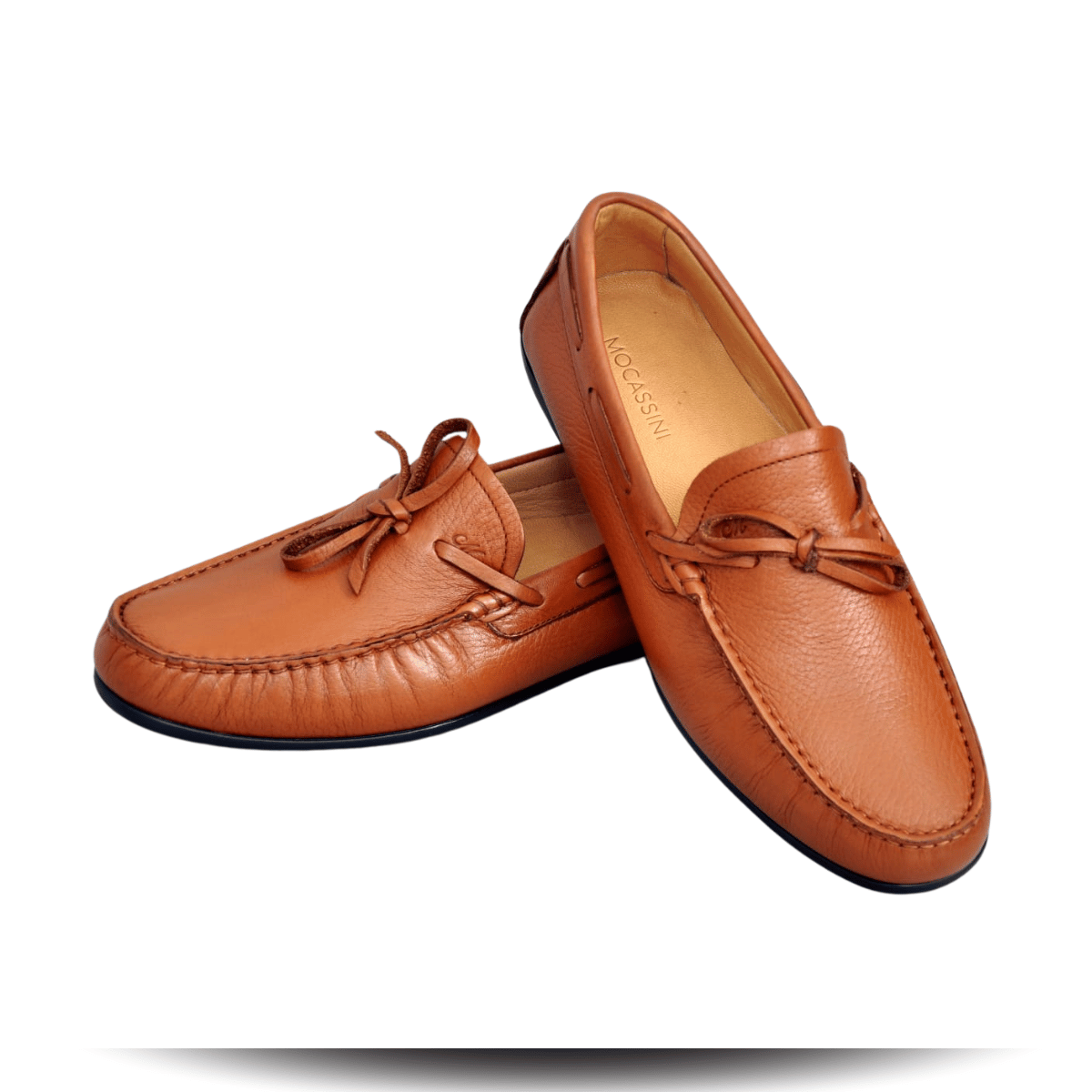 Chaussures mocassin en cuir Marron/Réf 04