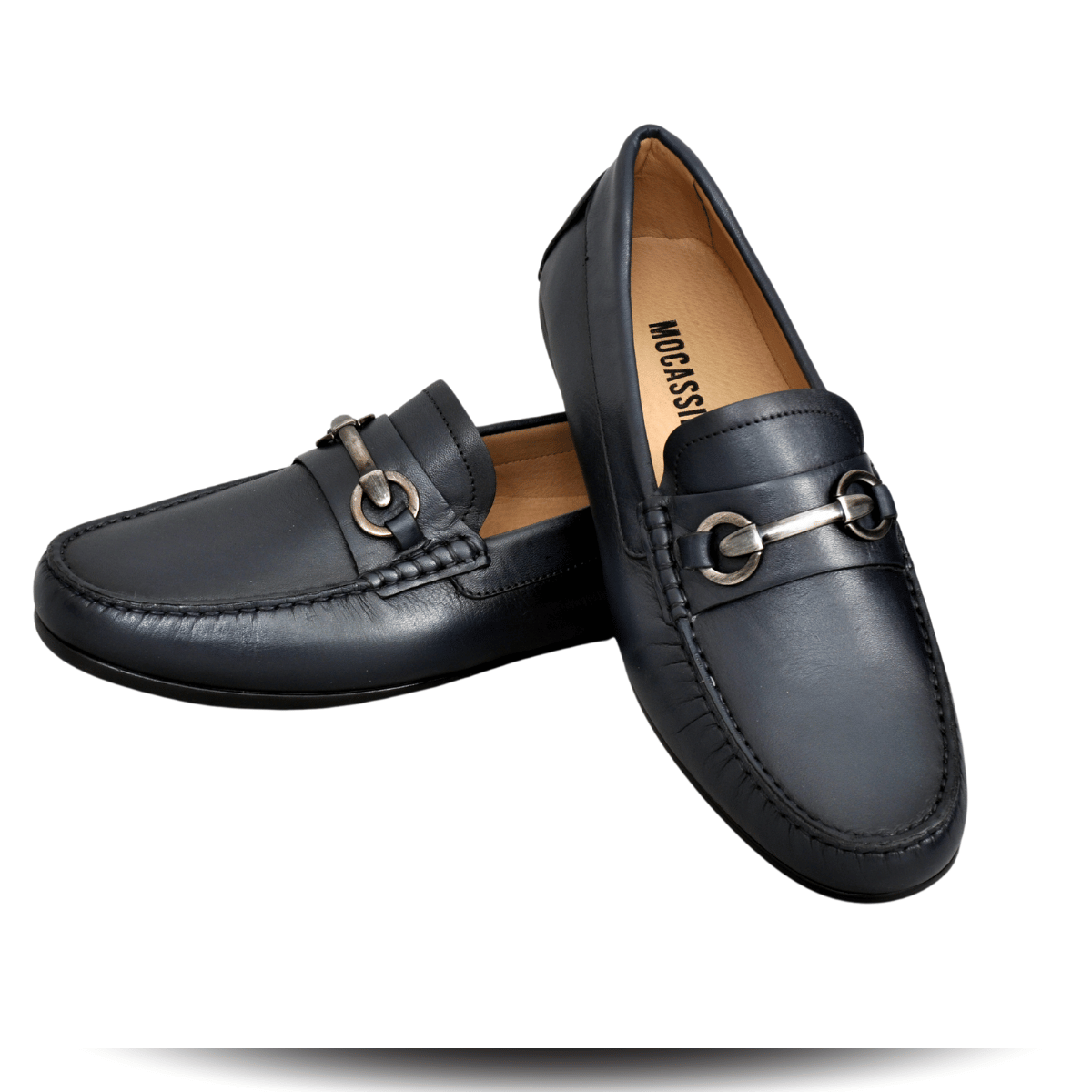 Chaussures Mocassins en Cuir bleu nuit/ Ref 03