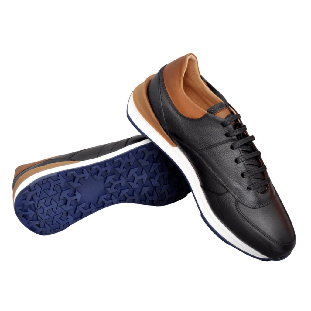 Sneakers Homme en Cuir Noir/Réf 101