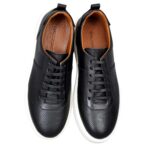 Sneakers Homme en Cuir Noir (Réf 521)