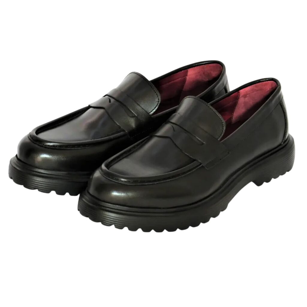 Chaussures College en Cuir Noir (Réf RS03)