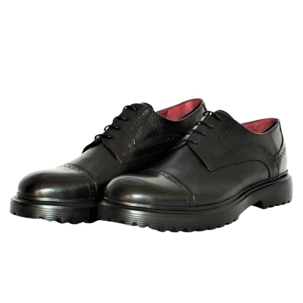 Chaussures Derby en Cuir Noir (Réf RS01)