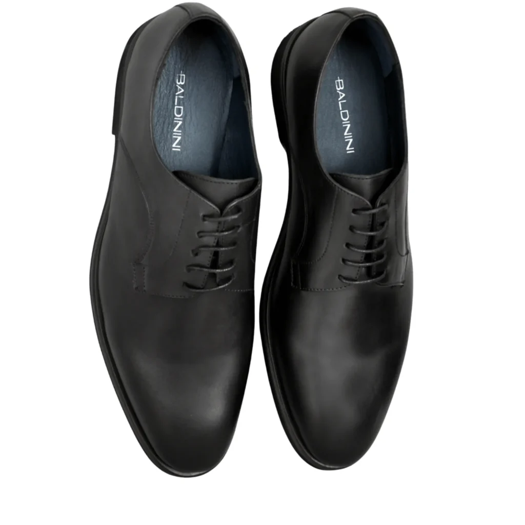 Chaussures Derby en Cuir Noir/Réf 900